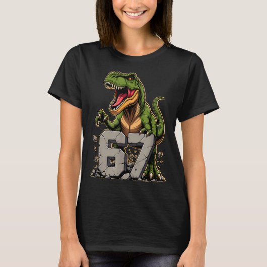 T-rex Dinosaur Funny Six Seven Meme Cool Tyrannosa T-Shirt (Vorderseite)