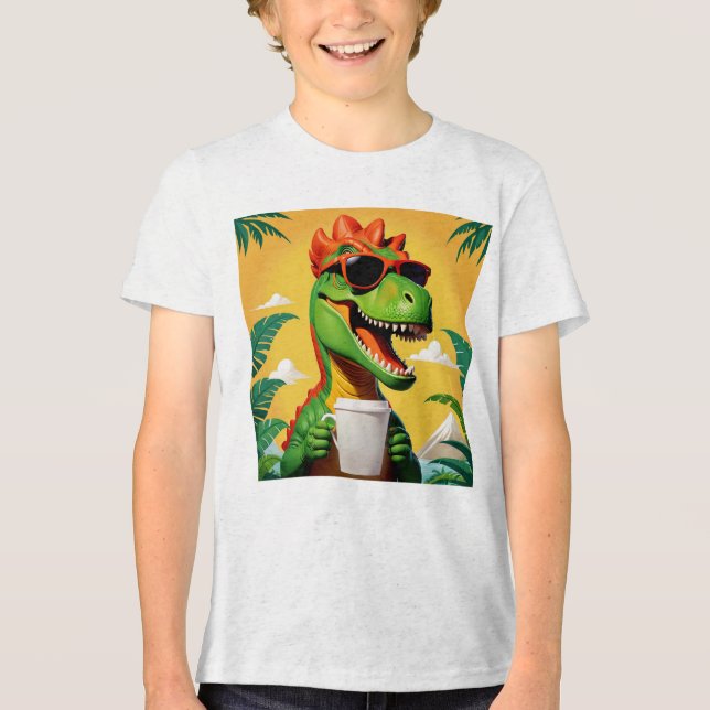 T-Rex Dinosaur Funny Tri-Blend Shirt (Vorderseite)