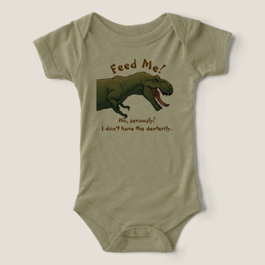 T-Rex Dinosaur Fütterte mir Baby Outfit 1 Stück (Design Vorderseite)
