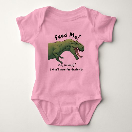 T-Rex Dinosaur Fütterte mir Baby Outfit 1 Stück Baby Strampler (Vorderseite)