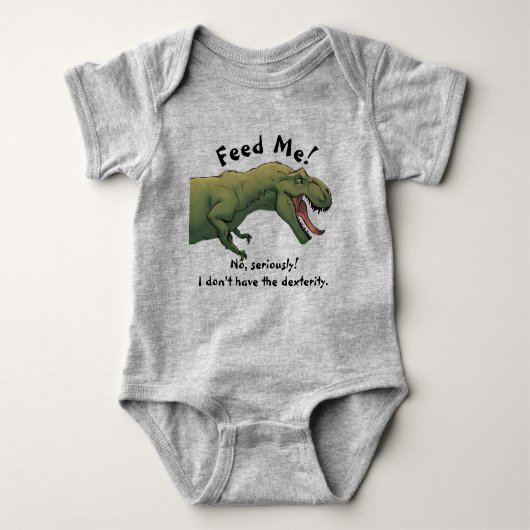 T-Rex Dinosaur Fütterte mir Baby Outfit 1 Stück Baby Strampler (Vorderseite)