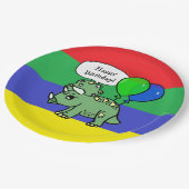 T-Rex Dinosaur Geburtstags-Teller Pappteller (Schrägansicht)