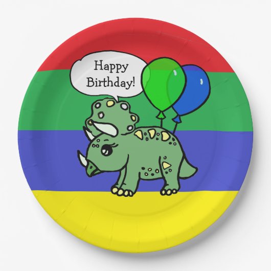 T-Rex Dinosaur Geburtstags-Teller Pappteller (Vorderseite)