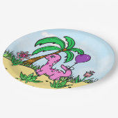 T-Rex Dinosaur Geburtstags-Teller Pappteller (Schrägansicht)