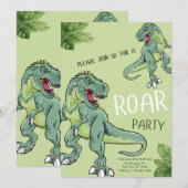 T-Rex-Dinosaur-Geburtstagsfeier Einladung (Vorne/Hinten)