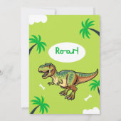 T-Rex-Dinosaur-Geburtstagsfeier Einladung (Rückseite)