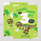 T-Rex-Dinosaur-Geburtstagsfeier Einladung (Vorne/Hinten)