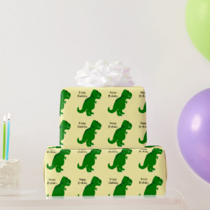 T-Rex Dinosaur Geburtstagsgeschenk in beliebiger H Geschenkpapier
