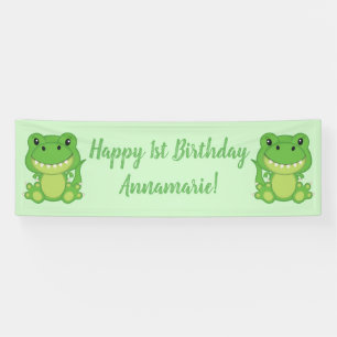 T-Rex Dinosaur Geburtstagspartei Green Banner