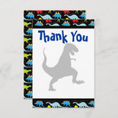 T Rex Dinosaur Geburtstagsparty Danke Karten (Vorne/Hinten)