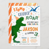 T Rex Dinosaur Geburtstagsparty Einladungen (Vorne/Hinten)