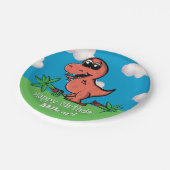 T Rex Dinosaur Geburtstagsparty Pappteller (Schrägansicht)