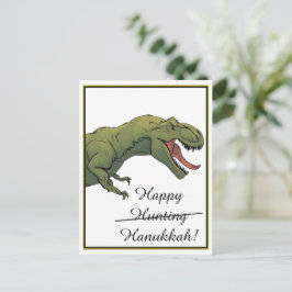 T-Rex Dinosaur Hanukkah Grußkarte Postkarte