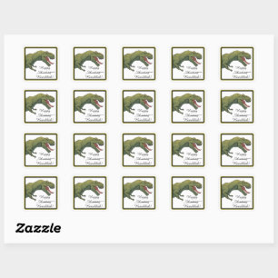 T-Rex Dinosaur Hanukkah Grußkarte Postkarte Quadratischer Aufkleber