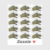 T-Rex Dinosaur Head - Jurassisches prähistorisches Aufkleber (Blatt)