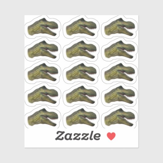 T-Rex Dinosaur Head - Jurassisches prähistorisches Aufkleber (Blatt)