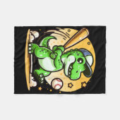 T-rex Dinosaur Hitting Sell Softll Player Boys Gir Fleecedecke (Vorderseite (Horizontal))