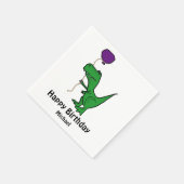 T-rex Dinosaur Holding Ballon Papier Napkins Serviette (Ecke)