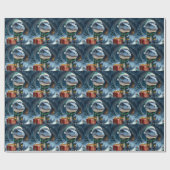 T-Rex Dinosaur Holiday Wrapping Paper Geschenkpapier (Flach)