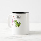 T-Rex Dinosaur Hug Me Funny Couple Joke Zweifarbige Tasse (Vorderseite Links)