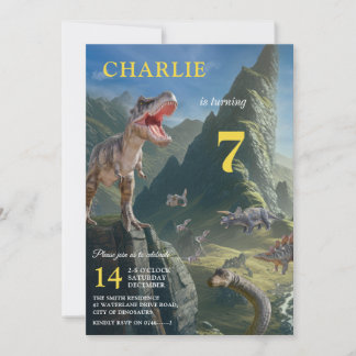 T-Rex Dinosaur Island Boy zum Geburtstag Einladung