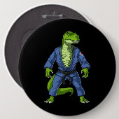 T-Rex Dinosaur Jiu-Jitsu Button (Vorne & Hinten)