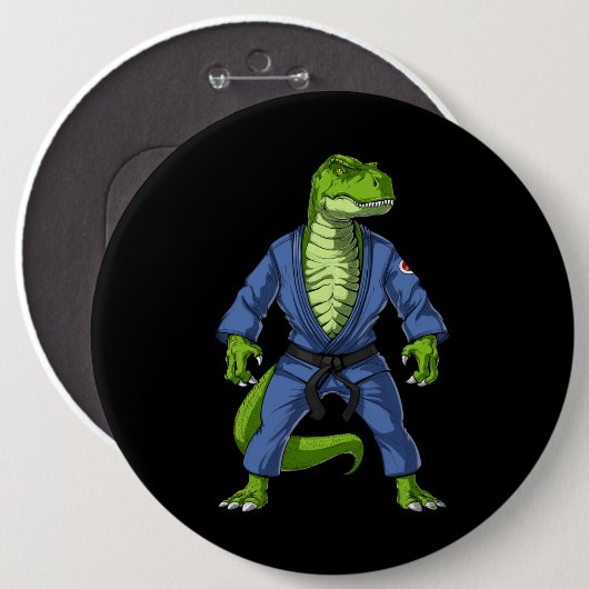 T-Rex Dinosaur Jiu-Jitsu Button (Vorne & Hinten)