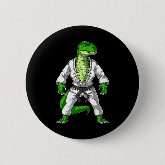 T-rex Dinosaur Jiu-jitsu Judo Karate Taekwondo Mar Button (Vorderseite)