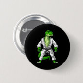 T-rex Dinosaur Jiu-jitsu Judo Karate Taekwondo Mar Button (Vorne & Hinten)
