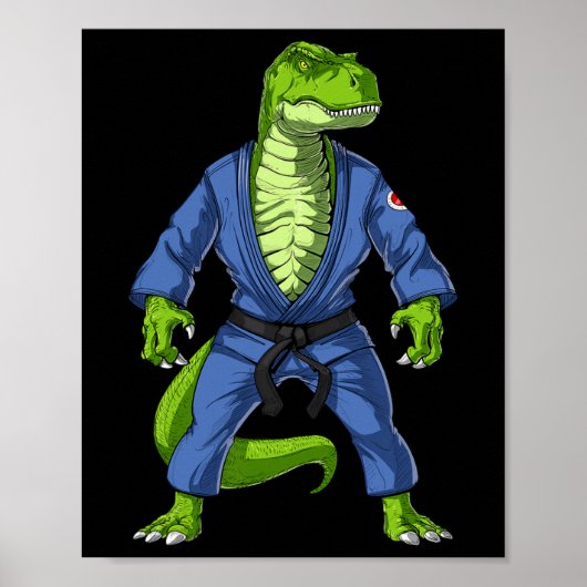 T-rex Dinosaur Jiu-jitsu Judo Ninja Martial Arts K Poster (Vorne)