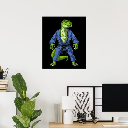 T-Rex Dinosaur Jiu-Jitsu Poster (Heimbüro)