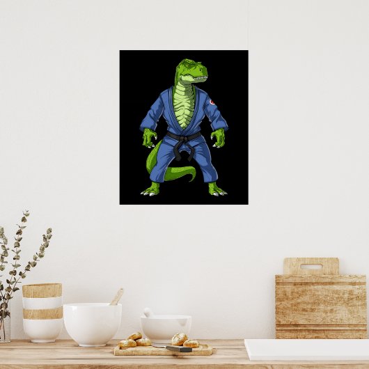 T-Rex Dinosaur Jiu-Jitsu Poster (Küche)