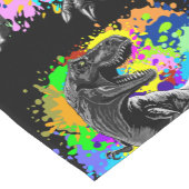 T-Rex Dinosaur Jurassic Reptile auf Paint Stains Kurzer Tischläufer (Ecke)