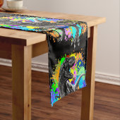 T-Rex Dinosaur Jurassic Reptile auf Paint Stains Kurzer Tischläufer (Beispiel)