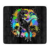 T-Rex Dinosaur Jurassic Reptile auf Paint Stains Schneidebrett (Vorderseite)