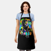 T-Rex Dinosaur Jurassic Reptile auf Paint Stains Schürze (Getragen)