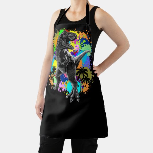T-Rex Dinosaur Jurassic Reptile auf Paint Stains Schürze (InSitu)