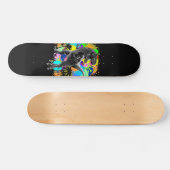 T-Rex Dinosaur Jurassic Reptile auf Paint Stains Skateboard (Horizontal)