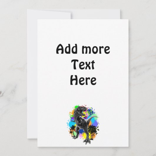 T-Rex Dinosaur Jurassic Reptile auf Surreal Rainbo Einladung (Rückseite)