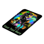T-Rex Dinosaur Jurassic Reptile auf Surreal Rainbo Magnet (Linke Seite)