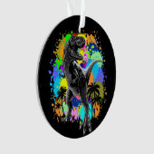 T-Rex Dinosaur Jurassic Reptile on Paint Stains Ornament (Vorderseite)