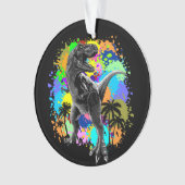 T-Rex Dinosaur Jurassic Reptile on Paint Stains Ornament (Vorderseite)