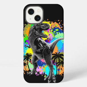 T-Rex Dinosaur Jurassisches Reptil auf Farbflecken iPhone 13 Hülle