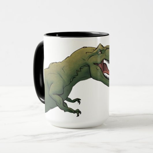 T-Rex Dinosaur Kaffee zuerst dann jagen ich Tasse (Vorderseite Links)