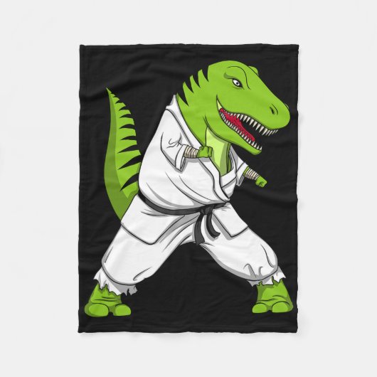 T-Rex Dinosaur Karate Kickboxen Kampfsport Jiu- Fleecedecke (Vorderseite)