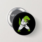 T-rex Dinosaur Karate Kickboxing Martial Arts Jiu- Button (Vorne & Hinten)