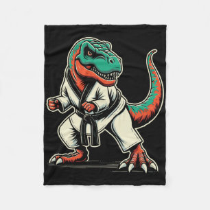 T-rex Dinosaur Karate Taekwondo Kampfkunst Fleecedecke