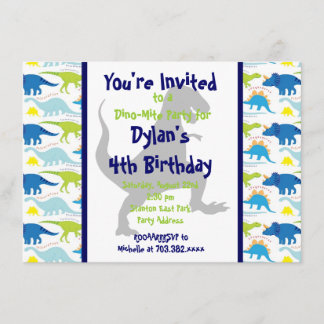 T Rex Dinosaur Kindergeburtstag Party Einladungen