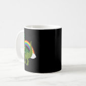 T-Rex Dinosaur Kobold Regenbogen St. Patrick's Day Kaffeetasse (Vorderseite Links)