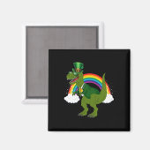T-Rex Dinosaur Kobold Regenbogen St. Patrick's Day Magnet (Vorderseite/Rückseite)